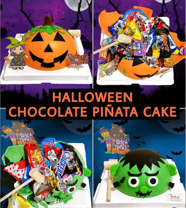 Halloween Chocolate Piñata Cake